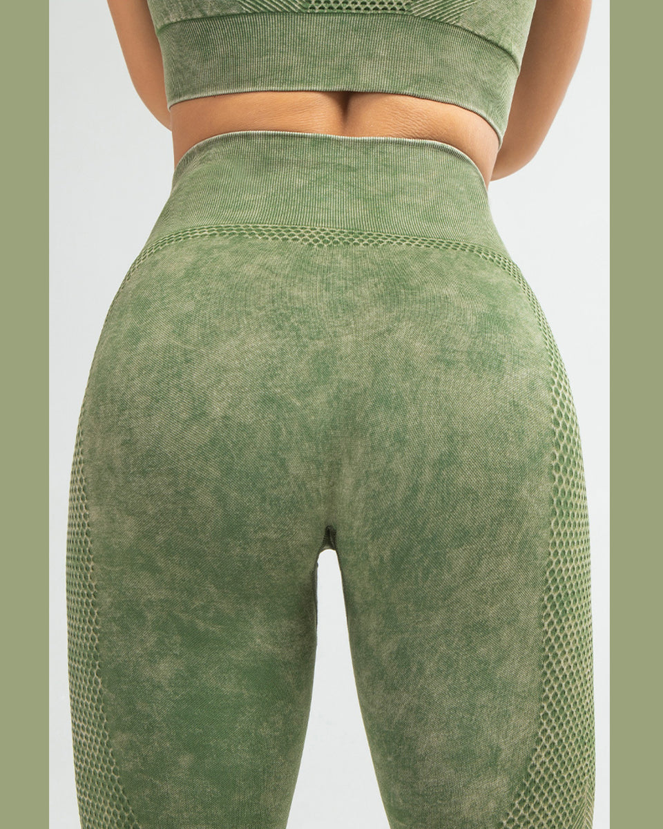 Leggings senza cuciture Infinity - Verde militare