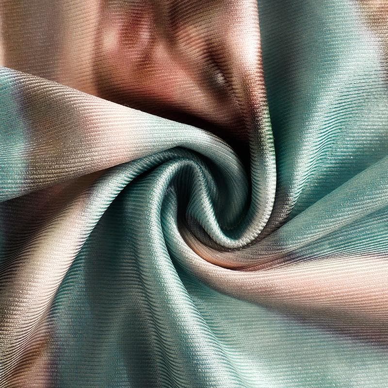 Square neck corset abstract print sleeveless backless mini skirt set