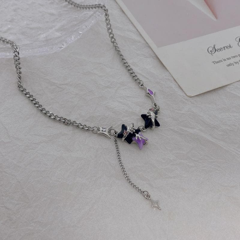 Collana multicolore irregolare con ciondolo a stella