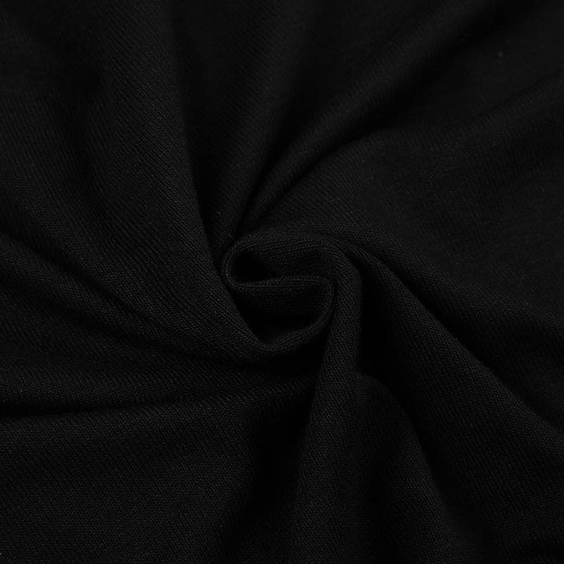 Kurzärmliges Crop-Top mit kontrastierender Reißverschlussstickerei