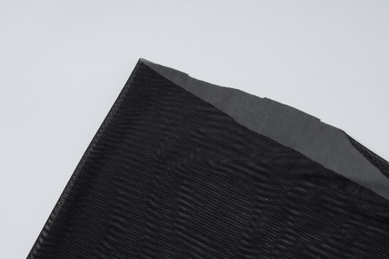 Ärmelloses Maxikleid mit Kapuze und transparentem Netzstoff