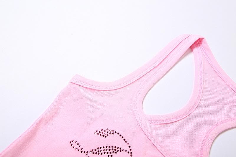 Top a contrasto con scollo quadrato e maniche con perline
