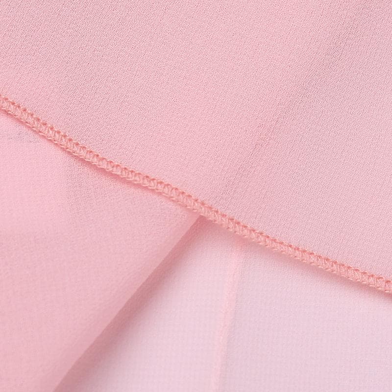 Rückenfreies, kontrastfarbenes, selbstbindendes Chiffon-Crop-Top mit Spitzensaum