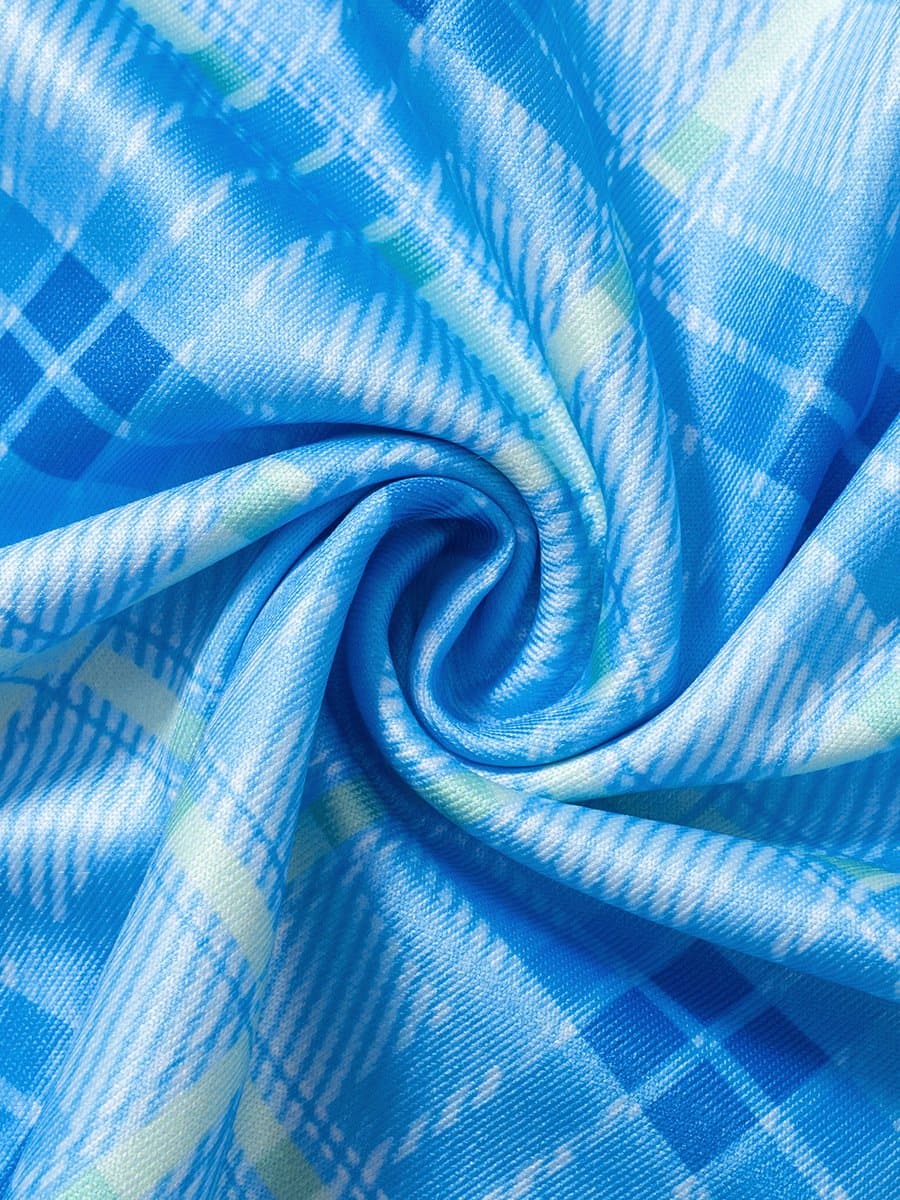 Plaid o ring sleeveless u neck top