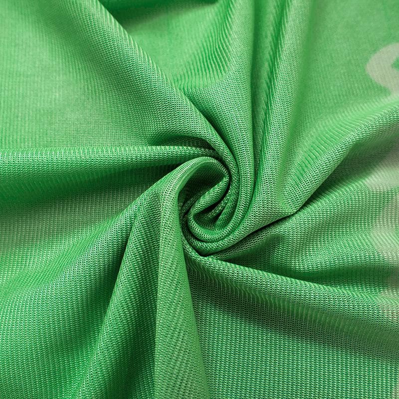 Sheer mesh see through tie dye sleeveless contrast top