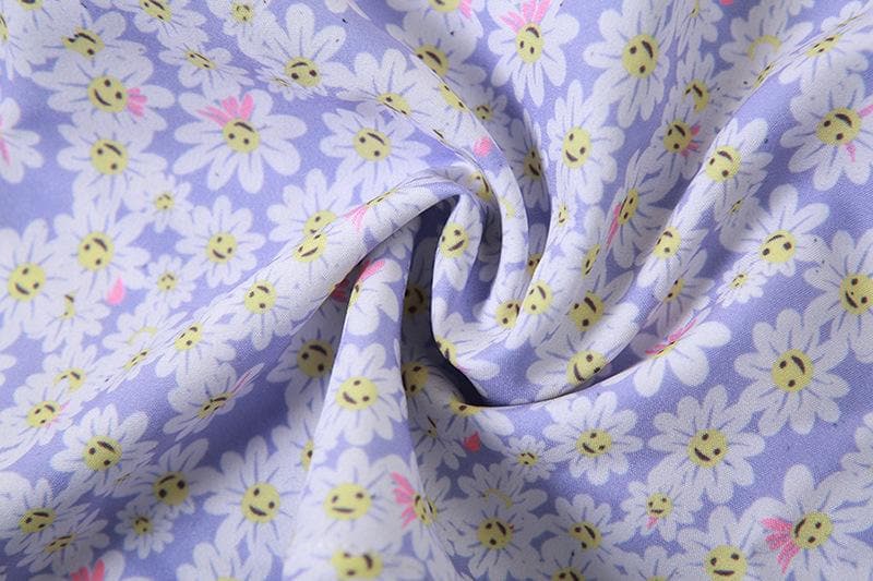 Rückenfreies Minikleid mit Blumenmuster, Kontrast-Rüschen und Neckholder und Reißverschluss