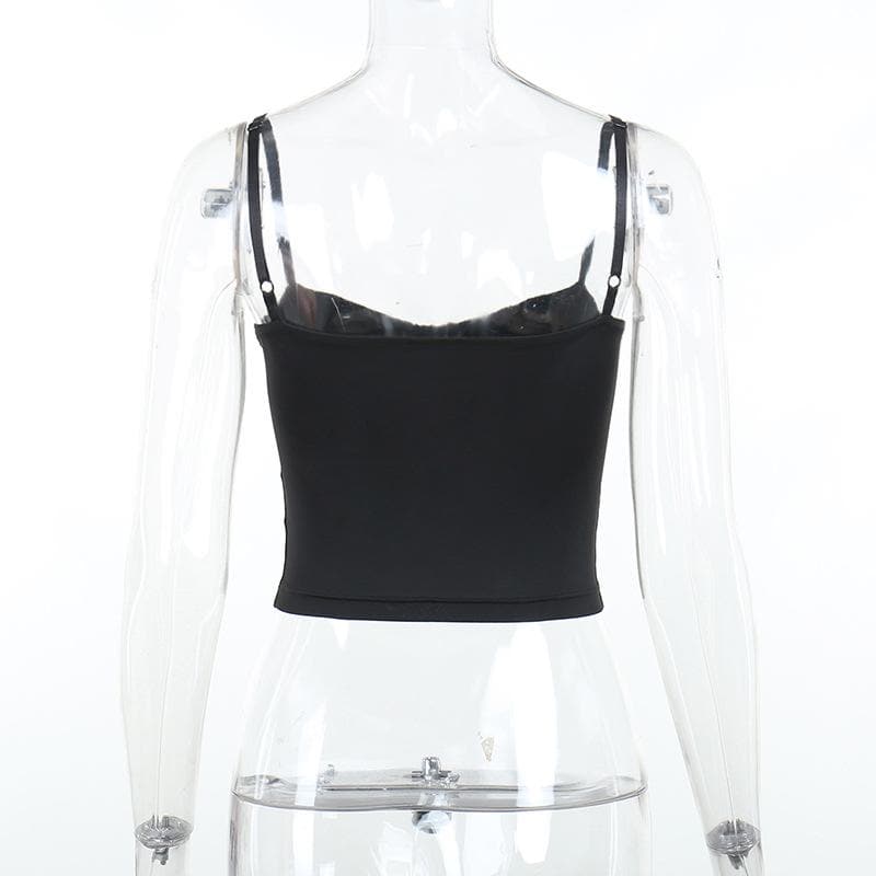 Top corto con scollo a V e schiena scoperta