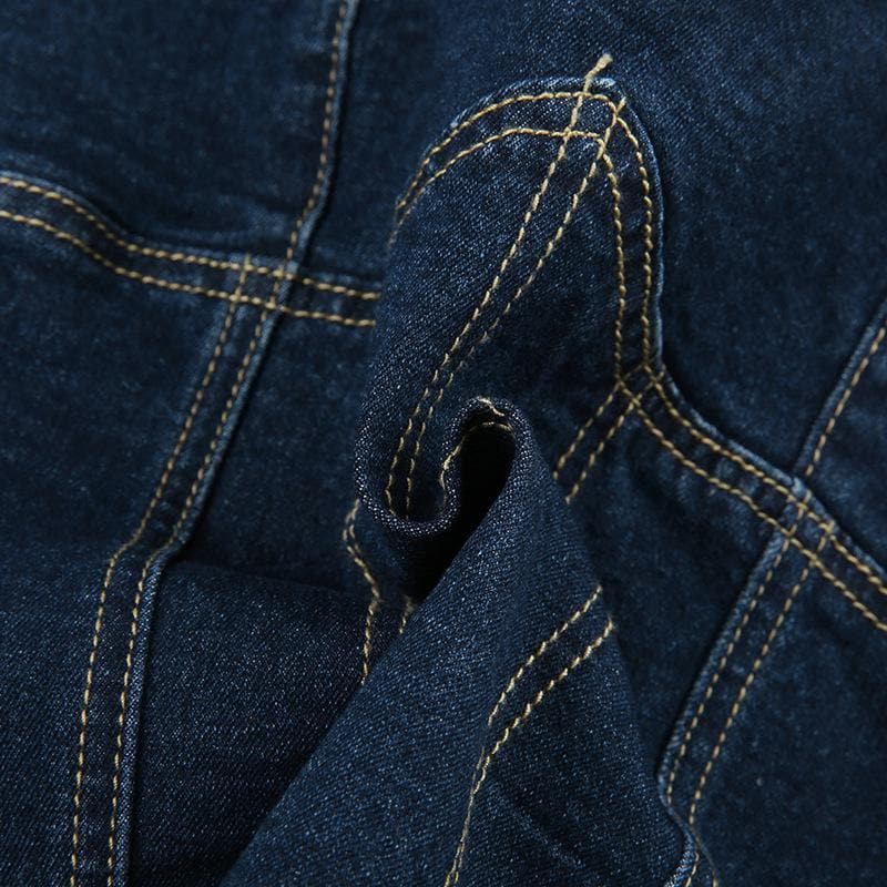 Stitch denim lace up sleeveless self tie low cut corset top