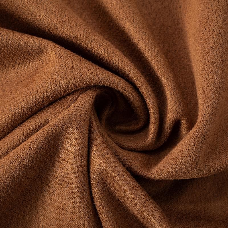 Long sleeve solid v neck slit mini skirt set