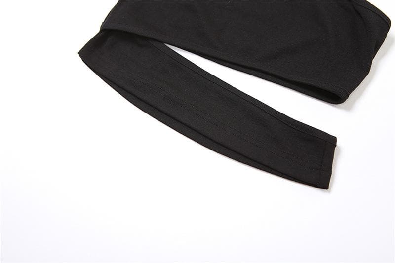 Unregelmäßiges One-Shoulder-Crop-Top zum Selbstbinden mit Aussparungen