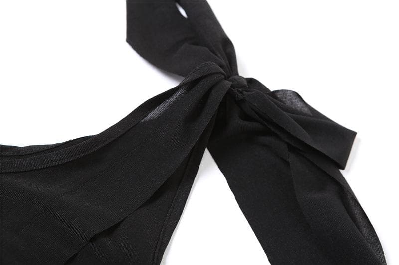 Ärmelloses Maxikleid zum Selbstbinden mit U-Ausschnitt, Schlitz und Rücken