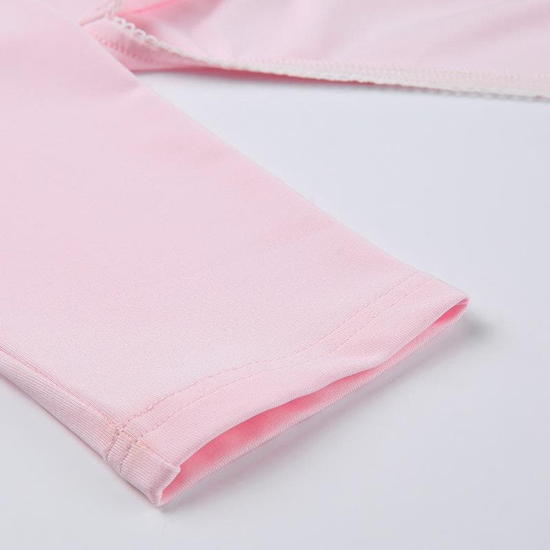 Top a tubino con scollo a V, maniche lunghe e orlo in pizzo arricciato, due pezzi