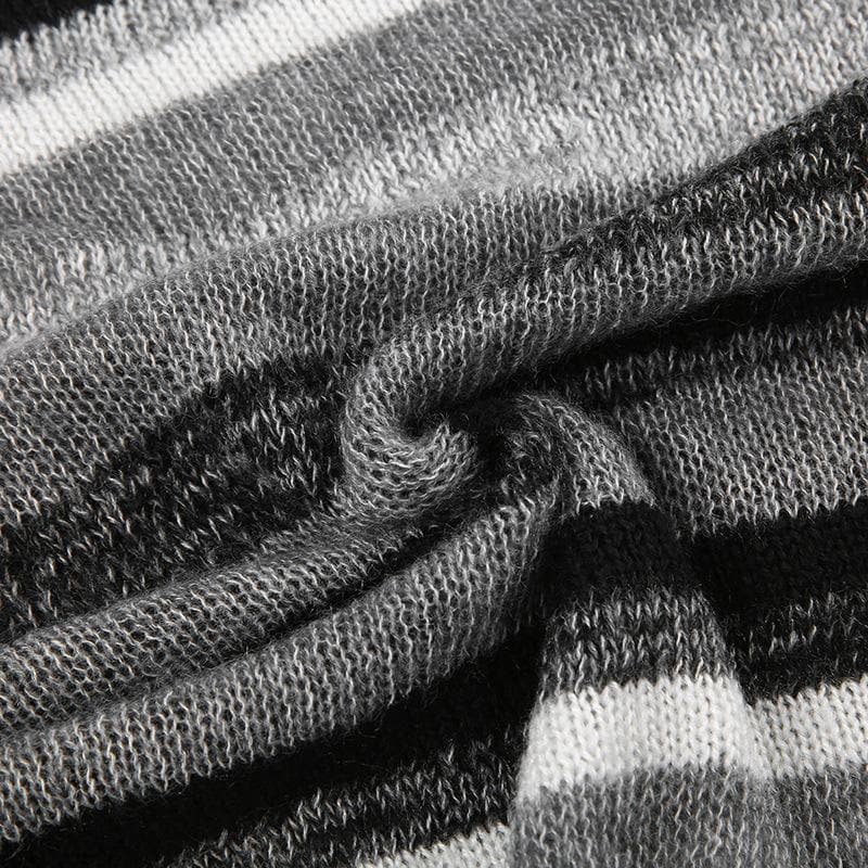 Maglia a maniche lunghe con scollo rotondo e righe a contrasto - Saldi finali