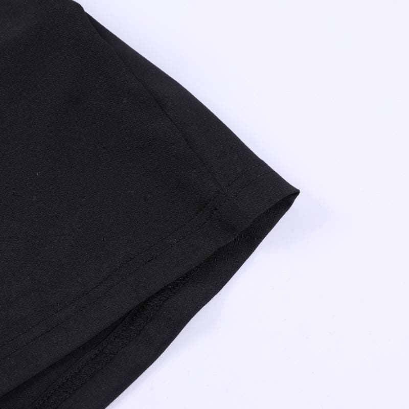 Langärmliges Minikleid mit Schnürung, ausgehöhltem, tiefem Ausschnitt und unregelmäßiger Schnürung