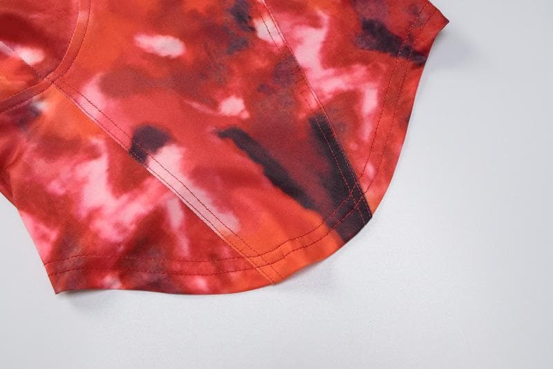 Canotta tie-dye con lacci sul retro