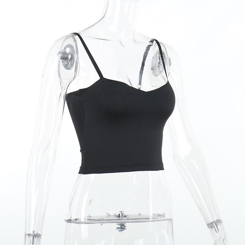 Top corto con scollo a V e schiena scoperta
