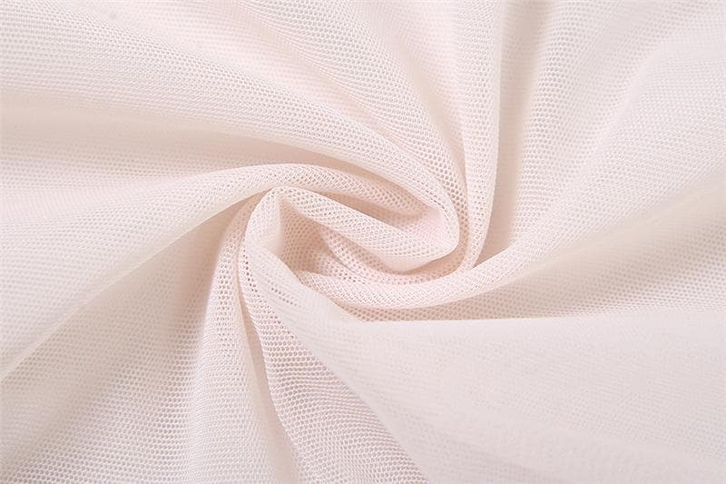 High neck long sleeve mesh patchwork contrast bodysuit