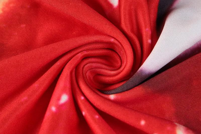 Contrast lip print sleeveless crewneck maxi skirt set