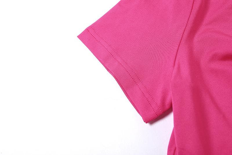 Top corsetto con scollo a giro a maniche corte e arricciature traforate