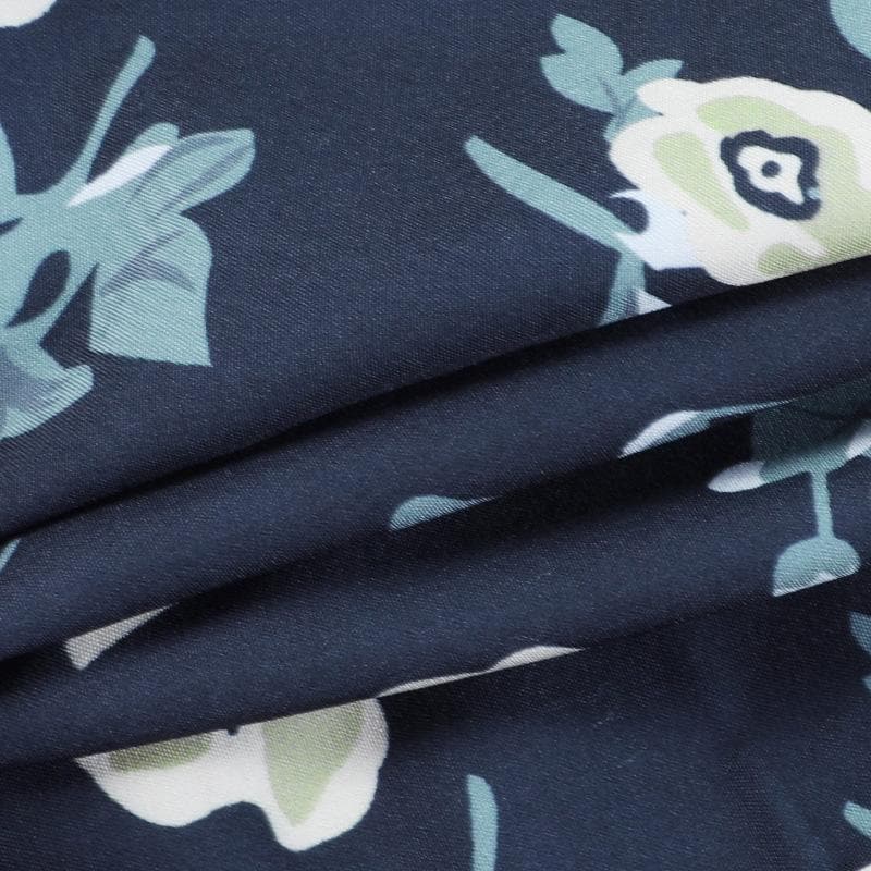 Rückenfreies, gerüschtes, bauchfreies Tube-Top mit Blumenmuster und Kontrast