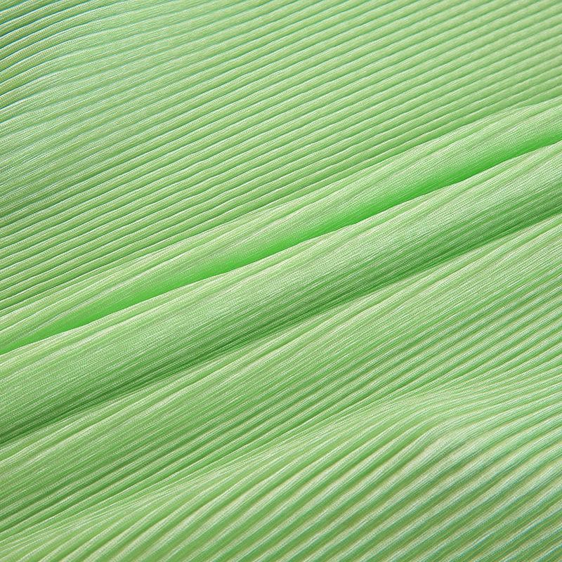 Turnover collar ribbed solid long sleeve ruffled button top - Final Sale