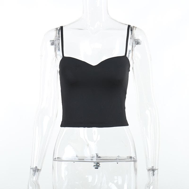 Top corto con scollo a V e schiena scoperta