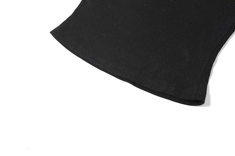 Schulterfreies, einfarbiges, rückenfreies Neckholder-Top mit Rüschen