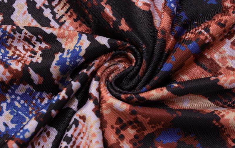 Backless hollow out halter self tie contrast print maxi dress