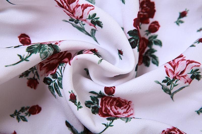 Oberteil mit Blumenmuster, unregelmäßiger Schleife und gerüschtem Reißverschluss