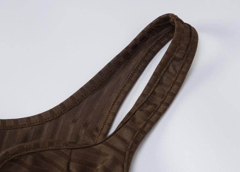 Ärmelloses, einfarbiges Midikleid mit Aussparung am Ausschnitt und Schnürung