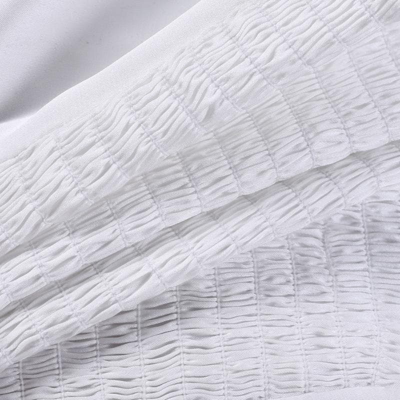 Top corto senza maniche con laccetti e inserti in pizzo patchwork