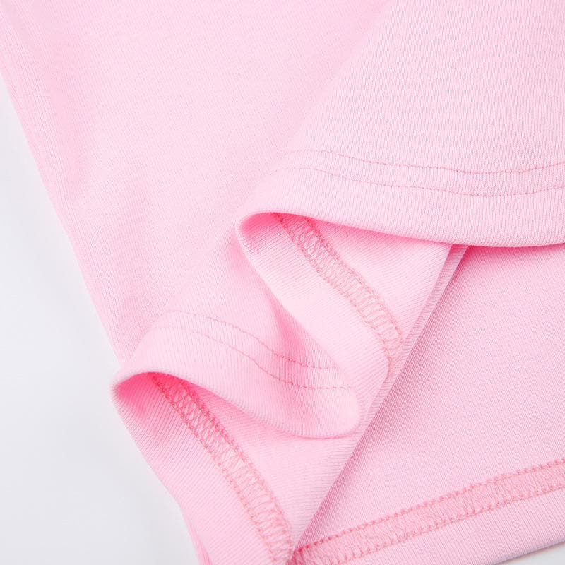 Ruffle long sleeve gloves solid u neck crop top