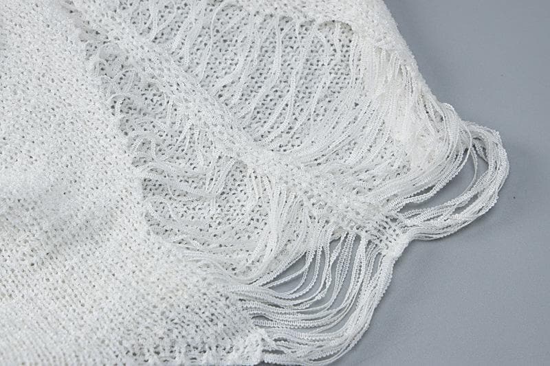 Gehäkeltes, ausgehöhltes, einfarbiges, ärmelloses Crop-Top