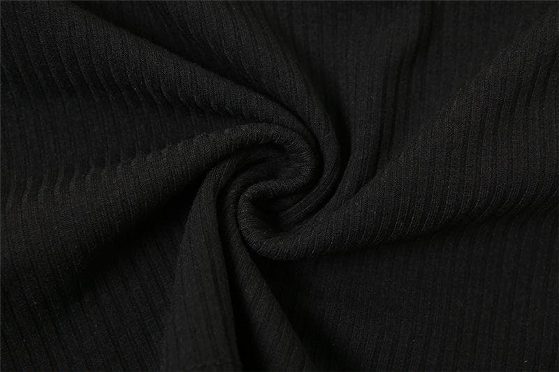 Schulterfreies Neckholder-Crop-Top mit Schnalle und kurzen Ärmeln
