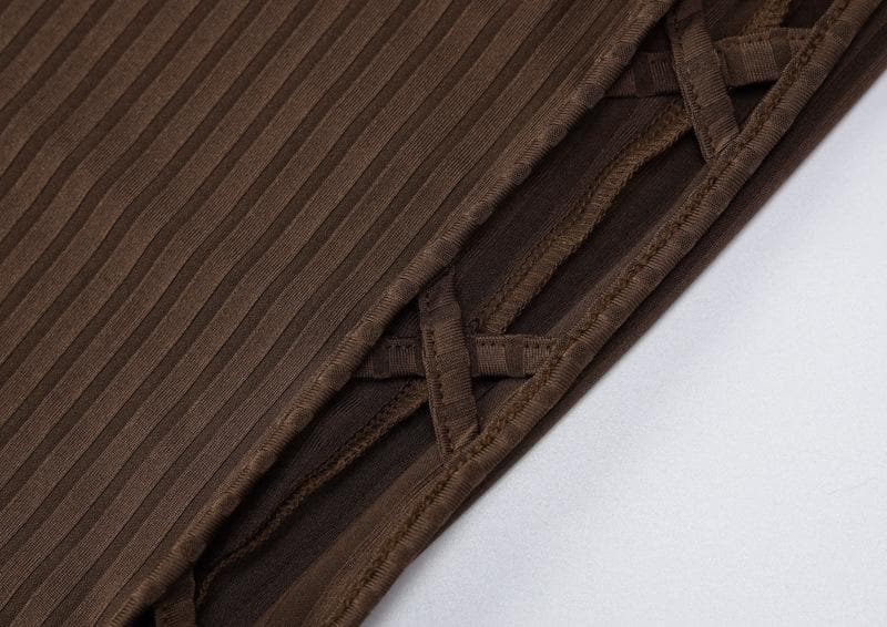 Ärmelloses, einfarbiges Midikleid mit Aussparung am Ausschnitt und Schnürung