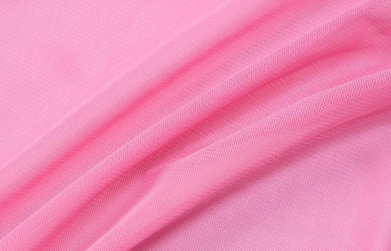 Solid halter sheer mesh see through buckle ruffle crop top