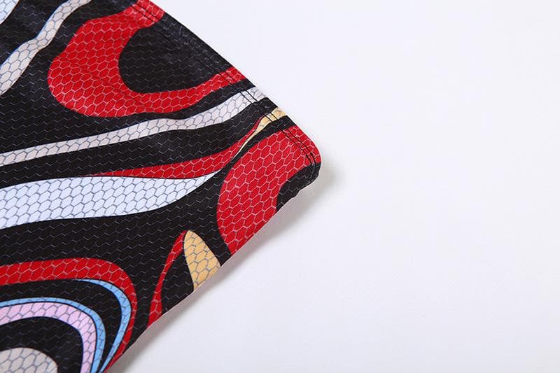 Rückenfreies, ärmelloses Tube-Minikleid mit Kontrastdruck
