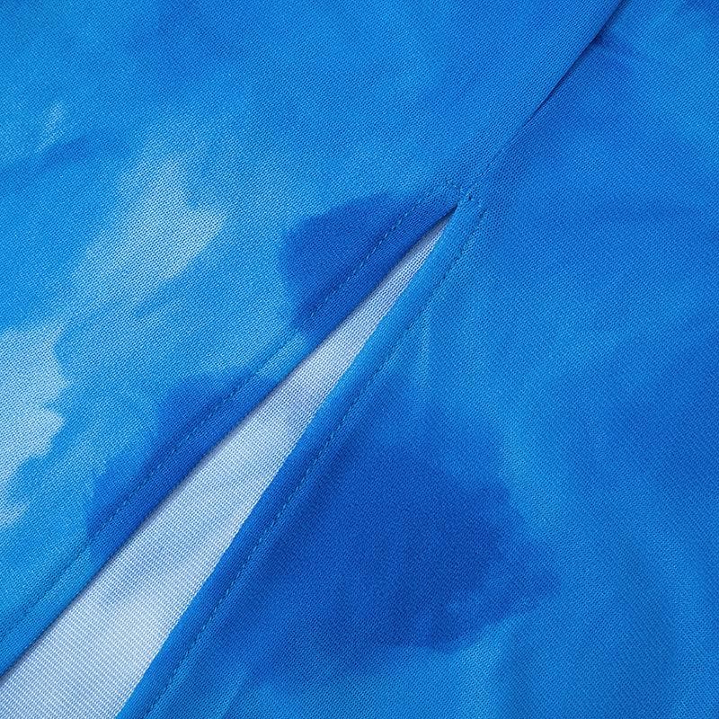 Rückenfreies Maxirock-Set mit Netzschlitz und Batikmuster zum Selbstbinden