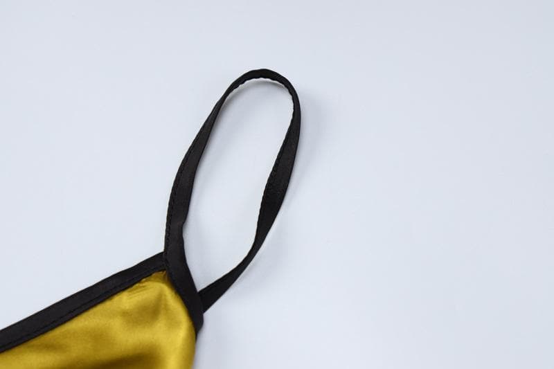 Backless v neck self tie contrast hollow out cami maxi dress