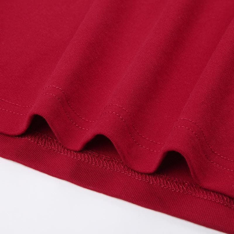 High neck short sleeve gloves cat pattern crop top