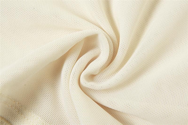 Top corto bustier con schiena scoperta e applicazione di fiori in rete