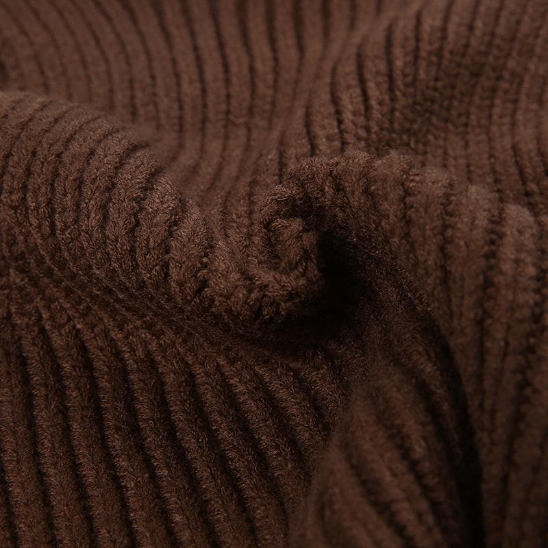 Knitted button turnover collar sleeveless gloves crop top - Final Sale