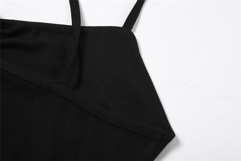Rückenfreies Minikleid mit ausgehöhltem V-Ausschnitt und gekreuztem Rücken