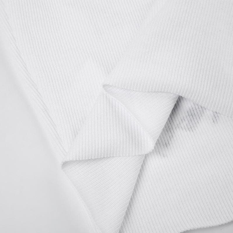 Top corto senza maniche a contrasto con scollo a U e motivo a stelle a coste