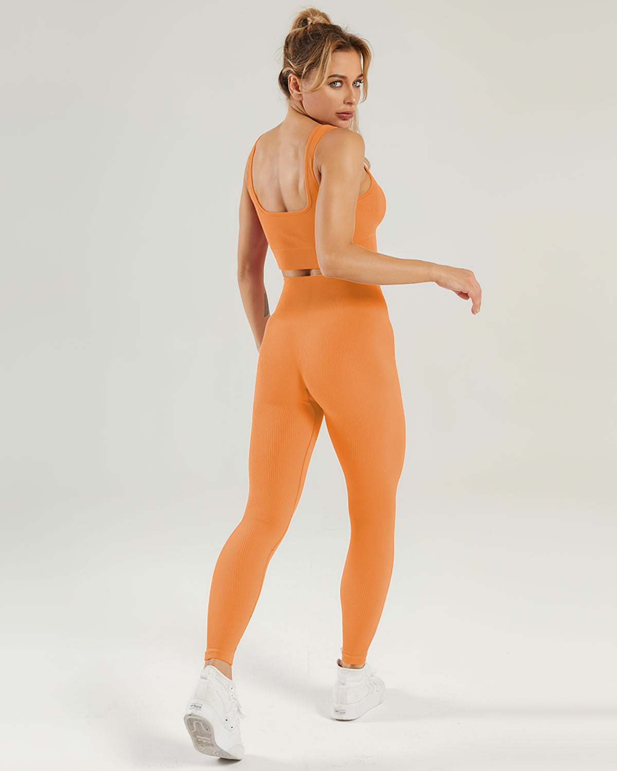 Nieve Ribbed Seamless Leggings - Jaffa