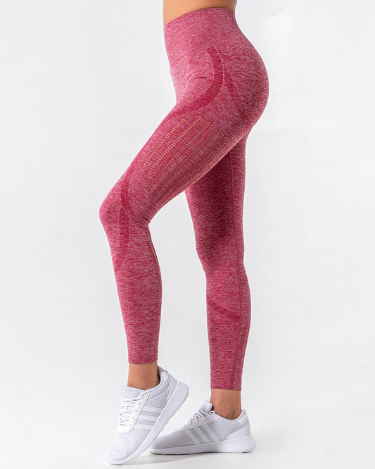 Nina Luxe Hollow Leggings - Red