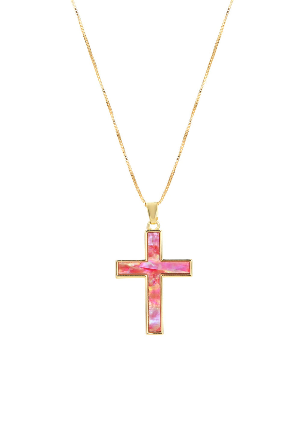 Linda Rose Rosa Muschelkreuz Sommer Goldene Halskette
