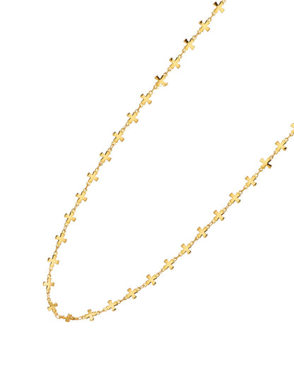 Pauline Cross Golden Long Necklace