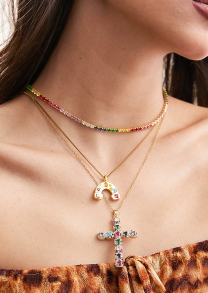 Arcus Regenbogen Bunte Halskette