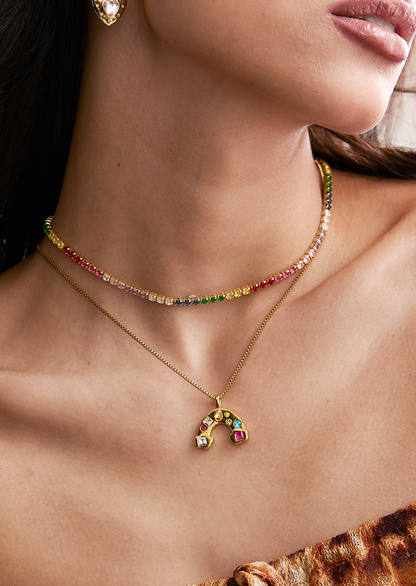 Arcus Regenbogen Bunte Halskette